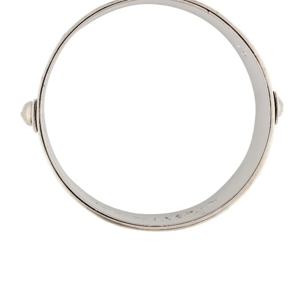 Alexander McQueen Wide Logo Skull Bangle Bracelet Blue NWOT Rare NWOT $365 - Picture 3 of 5